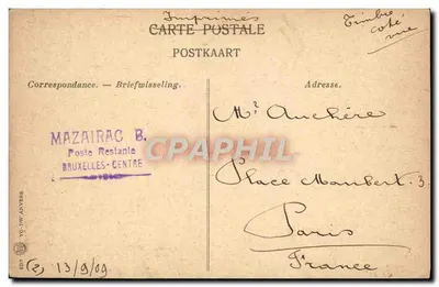 Brukselka — La Monnaie — wydawca M.B. (Mazairac B.) — Rewers