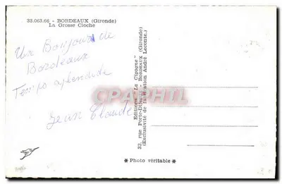 Widok z wieży Grosse Cloche w Bordeaux (Gironde) — Wydawnictwo Porte-Dieu — Rewers
