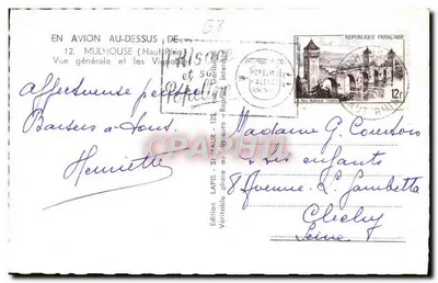 Mulhouse (Haut-Rhin) — Ogólny widok i winnice — Wydawnictwo Lapie, St-Maur — Rewers