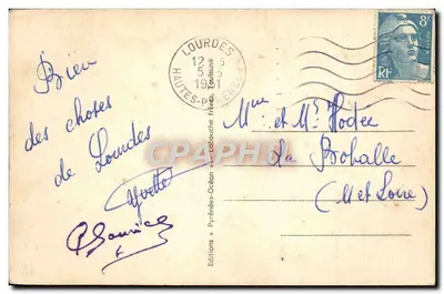 लौर्डस — लौर्डस के बेसिलिका पर एक सामान्य दृश्य, पौ के रास्ते से — एडिशन्स लाबूश भाई — पीछे