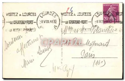 Lourdes — Bazylika i Jaskinia — Wydawca DURPÉT, n° 233 — Rewers