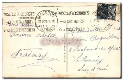 Lourdes — Krzyż Bréton i Bazylika — P.D. — Rewers