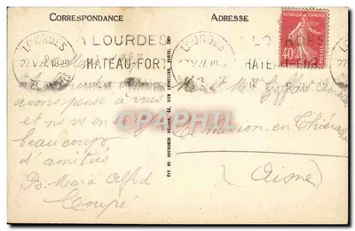 Lourdes — Vista Geral e o Pic du Jer — LL — Verso