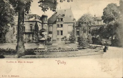 Bilhete postal antigo Vichy Pavilhão de Sévigné