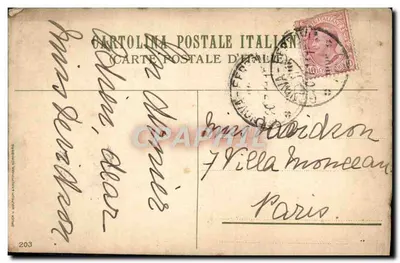 Bilhete postal antigo Gênova — Verso