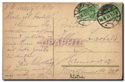 Stara pocztówka Leipzig Zeppelin Dirigeable — Rewers