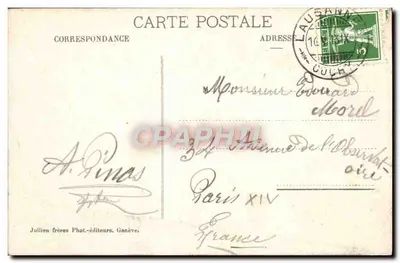 Castelo de Chillon e Montreux — vista do lago Léman — J. J. 5707 — Verso