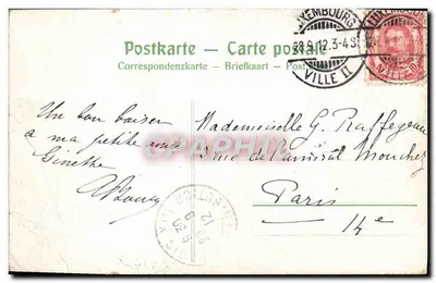 Luxembourg Pfaffenthal — widok z zamku i mostu na brzegu — wydawca nieznany — Rewers