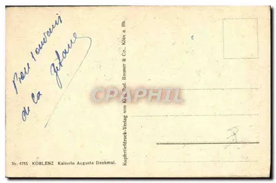 Pomnik cesarzowej Augusta — Koblenz — Kupferdruck-Verlag von Karl Rud. Bremer & Co. — Rewers