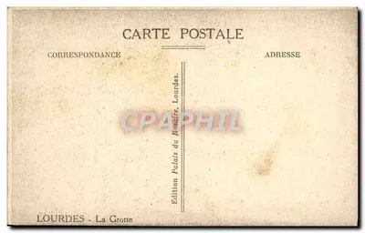 Lourdes — A Gruta — Edição Palais du Rosaire — Verso