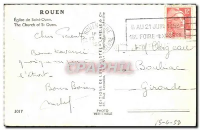 Katedra św. Ouen — Rouen — Éditions de Luxe & Cie — Rewers