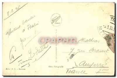 Savona - Piazzale Garibaldi com Giardini — Ed. V. L. n° 10 — Verso