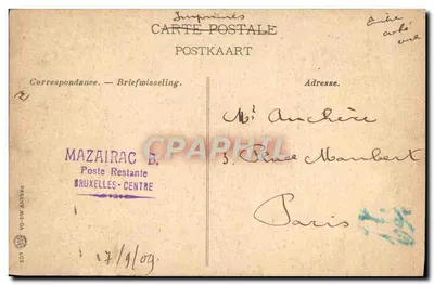 Stara pocztówka Bruksela Pałac Sprawiedliwości — Rewers