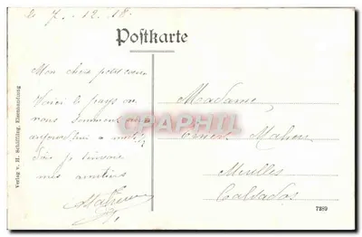 Odenbach a. Glan — vue aérienne du village et de la rivière — éditeur H. Schäffling — Verso