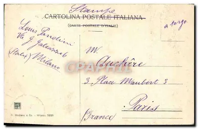 Milano - Pomnik Felice Cavallo - G. Modiano & Co. - 10121 — Rewers