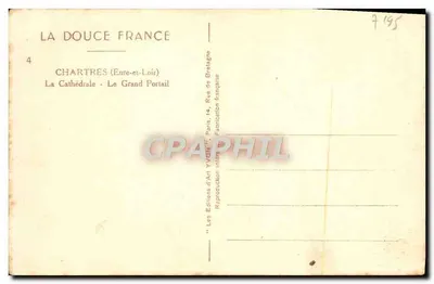 Chartres (Eure-et-Loir) — Katedra, Wielki Portal — Wydawnictwo Art Yvon — Rewers