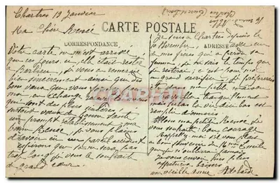 Chartres — Rzeka Eure i Kościół św. Piotra — LL. n°108 — Rewers