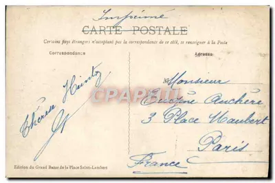 Liège — Aleja Roglier — widok miejski z budynkami i pieszymi — wydanie Grand Bazar de la Place Saint-Lambert, n°55 — Rewers