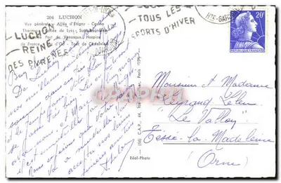 Luchon — Pamiątka z LUCHON — Réal-Photo — Rewers