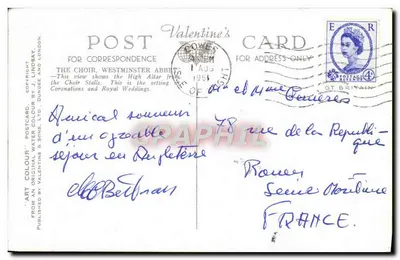 Chór, Westminsterska Katedra — widok z wnętrza — wydawca J. Lindsay & Sons, n° A2121 — Rewers