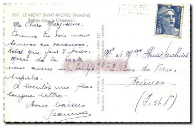 Mont Saint-Michel — Odbicia w Couesnon — wydawnictwo Greff — Rewers