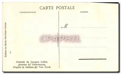 Jacques Callot — Gravura Vostermanna zgodnie z Van Dyck — Wydawnictwo Muzeum Historycznego Loreny — Rewers
