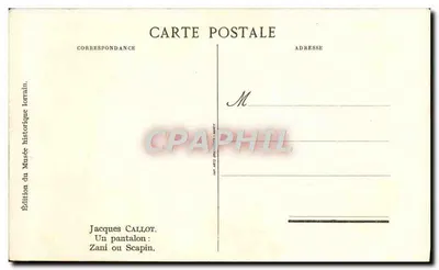 A Pantalon: Zani or Scapin — Edition of the Lorraine Historical Museum — Back
