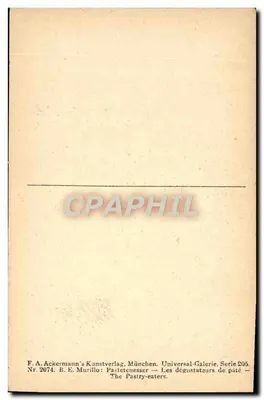 Murillo — De paté-etenaren — F.A. Ackermann's Kunstverlag, München, serie 205, n° 2074 — Achterkant