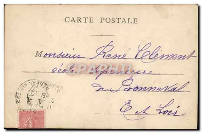 Varennes-en-Arthonne — widok miasteczka i rzeki — A. Renauldini, Salon 1904 — Rewers