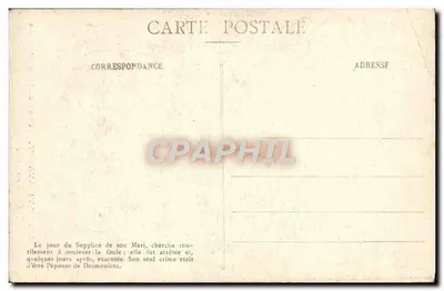 Mme Lucile Desmoulins — Retrato no museu Carnavalet — G. Carnet, foto-editora, 72, Av. da Hôpital, Paris — Verso