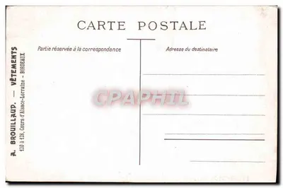 O Sequestro de Europa — Veneza — A. Brouillaud, Cours d'Alsace-Lorraine, Bordeaux — Verso