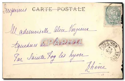Bilhete postal antigo Museu do Louvre Vista de Veneza Meissonier — Verso