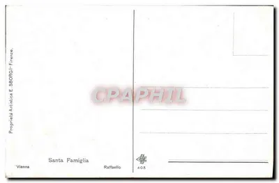 Święta Rodzina — Raffaello — Proprieta Artistica E. SBORG I-Firenze, n° 403 — Rewers