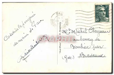 Pau. Estátua de Henri IV. Praça Real — editor C.A.C. n°101 — Verso