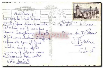 Widok z Corniche w Marsylii — wydawca Mireille, numer serii nieczytelny — Rewers