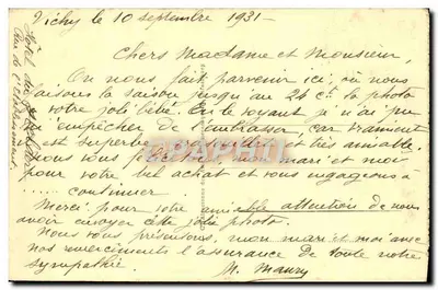 Vichy - A Avenida Principal — Bilhete postal antigo n°169, editado por Bilhete postal antigo — Verso