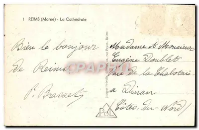Reims - A Catedral — Jacques Fréville, Reims, n°1 — Verso