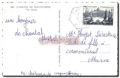 A Abadia de Hautecombe — Visão aérea — A. Collomb, editor — Verso