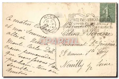 Mônaco. O Palácio do Príncipe e a Cabeça do Cão — CAP. — n°12 — Verso