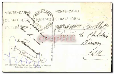 Monte-Carlo — widok na ogrody Monako — Rella, n°580 — Rewers
