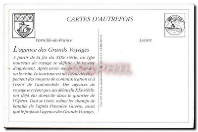 Partenza di un tour dell'Agence des Grands Voyages — 38, Boulevard des Italiens, Parigi — editore Cartes d'Autrefois — Verso