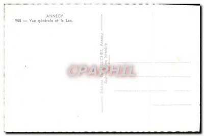 Annecy — Vista geral e o Lago — Edições G. DOUCHET — Verso