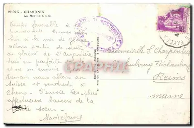 Morze lodowe — Chamonix — Wydawnictwo La Croine, Strasbourg — Rewers