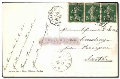 Chamonix - La Flégère e il Mont-Blanc — J. J. 7859 — Julillien frères, Genève — Verso