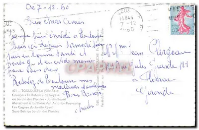 Ogród Tuluzy — widok panoramiczny — wydawca: La Rouche, nr 401 — Rewers