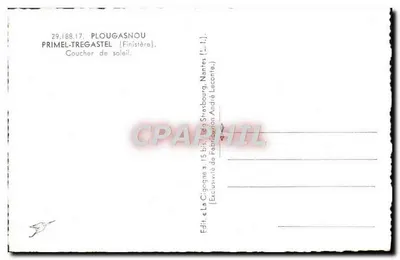 Tramonto — Plougasnou (Finistère) — La Cigogne, editore — Verso