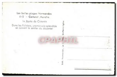 As belas praias normandas — 615 - Carteret (Manche) — Édit. Le Coubey, St-Pierre-Église — Verso