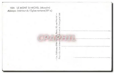 Abdij van Mont-Saint-Michel — Binnenkant van de romaanse kerk (11e eeuw) — Edities d'Arte YVON, Parijs — Achterkant