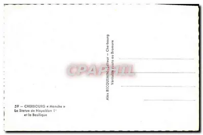Cherburgo — Estatua de Napoleón I° y la Basílica — Alex Becquemin — Reverso