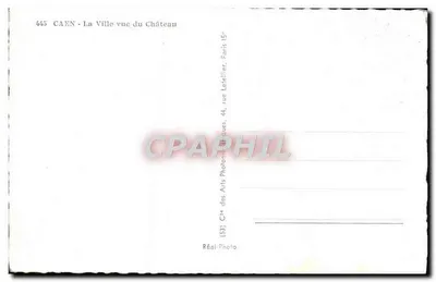 CAEN - Miasto widziane z Zamku — Wydawca: Réal-Photo, Paryż — Rewers
